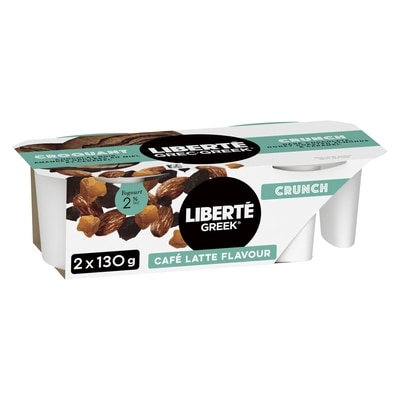 Liberte Greek Yogourt Crunch Café Latte Flavour 2 % M.F. 260 g, $2.11/100g
