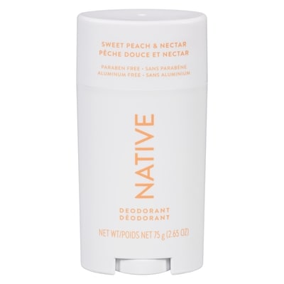 Native Natural Deodorant, Sweet Peach & Nectar, Aluminum Free 75 g, $23.99/100g