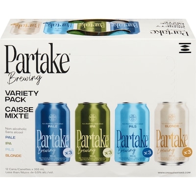 Partake Non-Alcoholic Beer Variety Pack 12x355.0 ml, $0.63/100ml