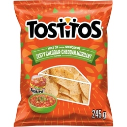 Tostitos Hint of Zesty Cheddar Tortilla Chips 245 g, $2.04/100g