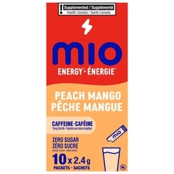 MiO Mélange de boisson en poudre à la pêche et à la mangue energy, sachets de 2, 4 g, boîte de 10 ct 22 g, 21,77 $/100g