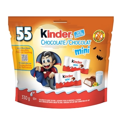 Kinder CHOCOLATE Mini, Halloween Chocolates, 55 Individually Wrapped Milk Chocolates Per Bag 330 g, $3.33/100g