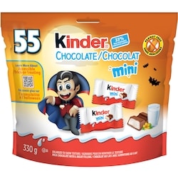 Kinder CHOCOLATE/CHOCOLAT Mini, chocolats d'halloween, 55 chocolats au lait emballés individuellement par sachet 330 g, 2,73 $/100g