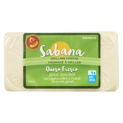 Sabana Queso Fresco Grilling Cheese 26% M.F. 200 g, $5.50/100g