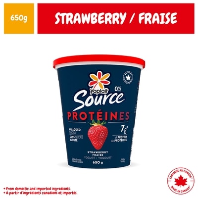 Yoplait Source 0% Smooth Traditional Yogurt, Strawberry, High Protein 650 g, $0.77/100g