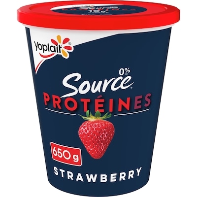 Yoplait Source 0% Smooth Traditional Yogurt, Strawberry, High Protein 650 g, $0.92/100g