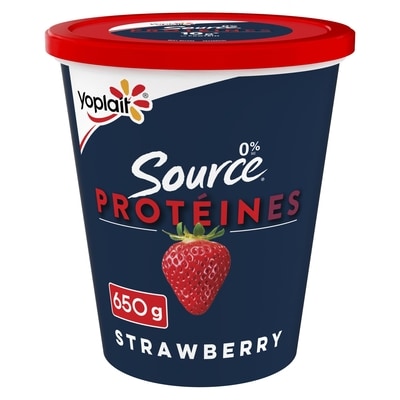 Yoplait Source 0% Smooth Traditional Yogurt, Strawberry, High Protein 650 g, $0.54/100g