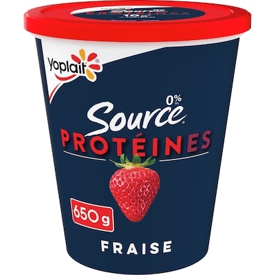 Yoplait Yogourt Traditionnel Source 0%, Fraise, Haute Teneur en Protéines 650 g, 0,92 $/100g