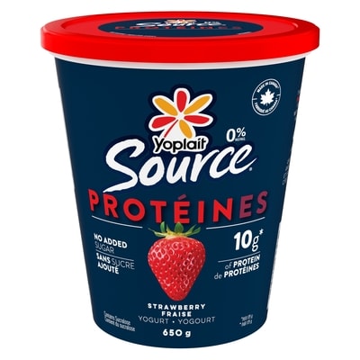 Yoplait Yogourt Traditionnel Source 0%, Fraise, Haute Teneur en Protéines 650 g, 0,77 $/100g