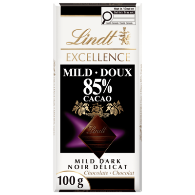 Lindt Barre de chocolat doux noir à 85 % EXCELLENCE 100 g, 5,99 $/100g