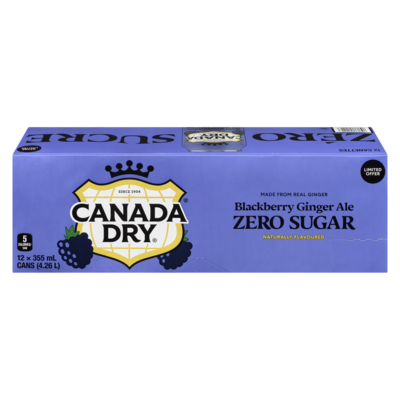 Canada Dry Blackberry Ginger Ale Zero Sugar 12x355.0 ml, $0.20/100ml