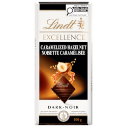 EXCELLENCE∞WIN Lindt EXCELLENCE Caramelized Hazelnut Dark Chocolate Bar - 100 g