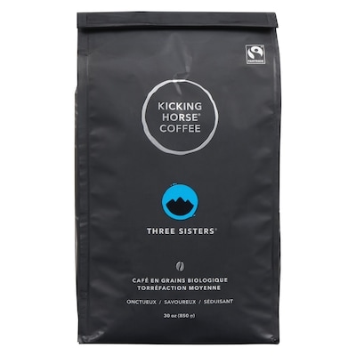 Kicking Horse Café en grains biologique three sisters torréfaction moyenne 850 g, 4,47 $/100g