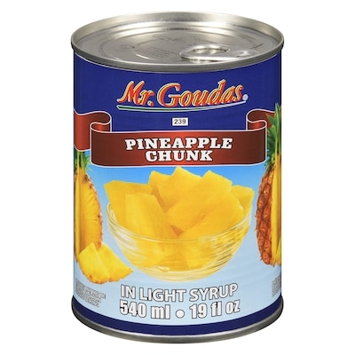 Mr Goudas Pineapple Chunk In Light Syrup 540 ml, $0.46/100ml