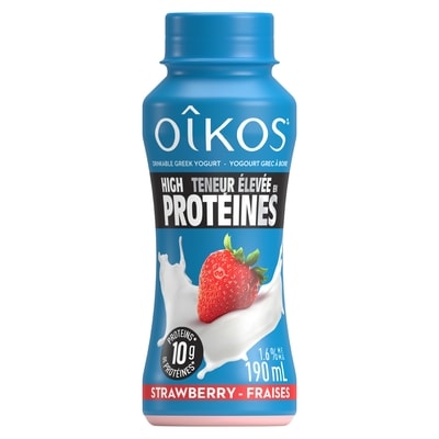 Oikos Greek Yogurt Drink, Strawberry, High Protein 190 ml, $0.89/100ml