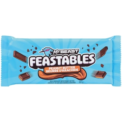 Feastables MrBeast Chocolate with Peanut Butter 60 g, $5.82/100g