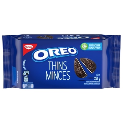 Christie OREO Thins, Original Chocolate Sandwich Cookie 261 g, $1.07/100g