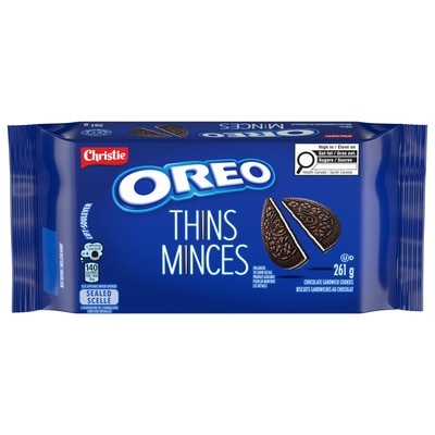 Christie OREO Thins, Original Chocolate Sandwich Cookie, Packable, snackable, and forever dunkable 261 g, $1.91/100g