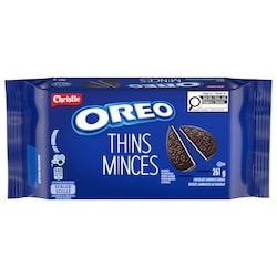 Christie OREO Thins, biscuit sablé au chocolat original, emballable, grignotable et toujours trempé 261 g, 1,07 $/100g