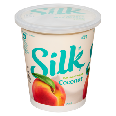 Silk Plant-Based Yogurt Coconut Peach 650 g, $1.08/100g