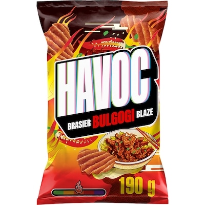 Havoc Croustilles assaisonnées Brasier bulgogi 190 g, 2,26 $/100g