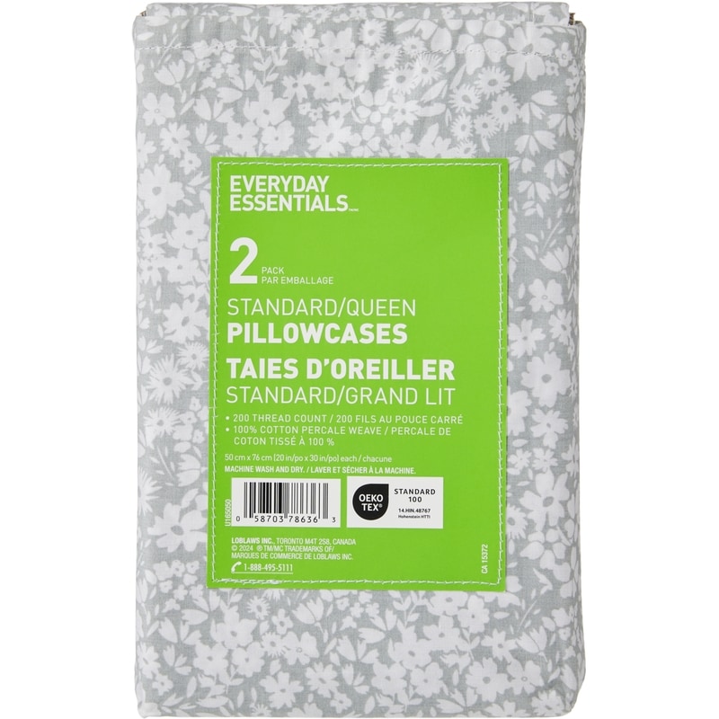 Queen Percale Pillowcases 2 Piece Set