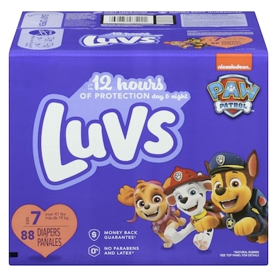 Luvs Platinum Protection Baby Diapers, Size 7 (41+ lbs), 88 Count 88 ea, $0.43/1ea