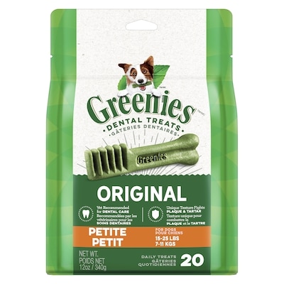 Greenies Gâteries dentaires original petit pour chiens 7-11 kgs 340 g, 5,88 $/100g
