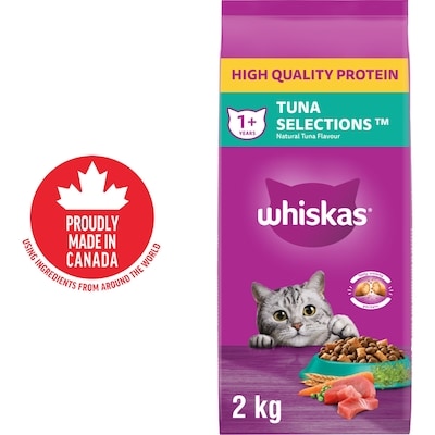 Whiskas Tuna Selections Adult Dry Cat Food With Natural Tuna Flavour 2 kg, $0.60/100g