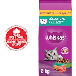 Whiskas Sélections de thon nourriture pour chats adultes arôme naturel de thon 2 kg, 0,60 $/100g