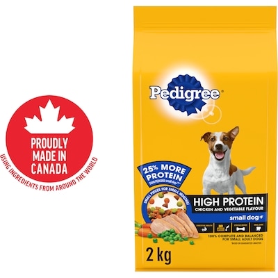 Pedigree High Protein Small Dog+ Adult Dry Dog Food Chicken And Vegetable Flavour 2 kg, $0.77/100g
