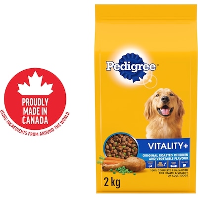 Pedigree Vitality+ Dry Food For Adult Dogs Roasted Chicken And Vegetable Flavour 2 kg, $0.80/100g