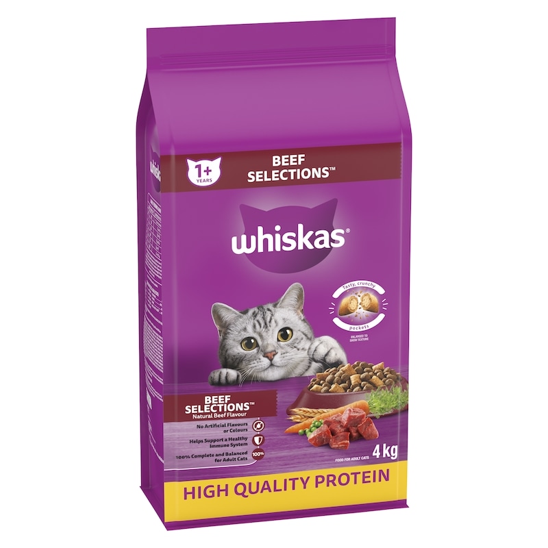 Adult Dry Cat Food Beef Selections With Natural Beef Flavour