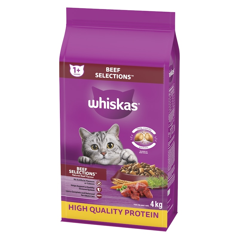Adult Dry Cat Food Beef Selections With Natural Beef Flavour