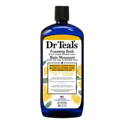 Dr. Teal’s Bain Moussant avec du Sel D'Epsom Pur, Baume au Citron avec des Prébiotiques 1000 ml, 1,12 $/100ml