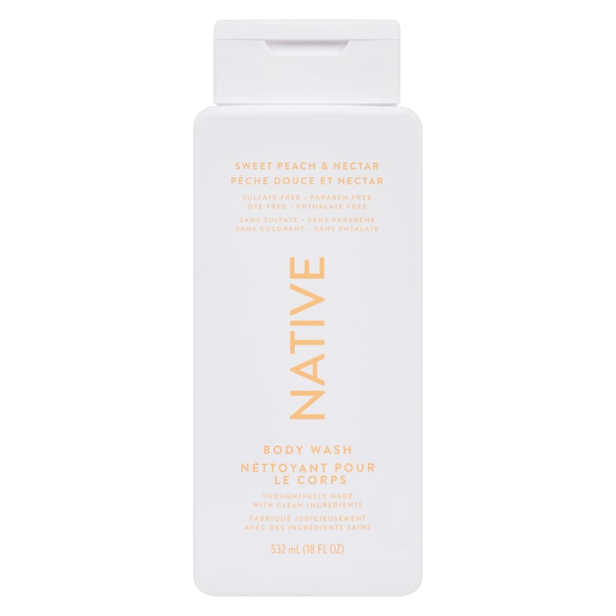 Native Body Wash, Sweet Peach & Nectar 532 ml, $2.26/100ml