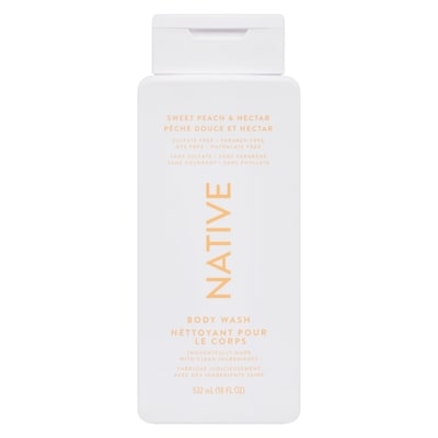 Native Body Wash, Sweet Peach & Nectar 532 ml, $2.26/100ml