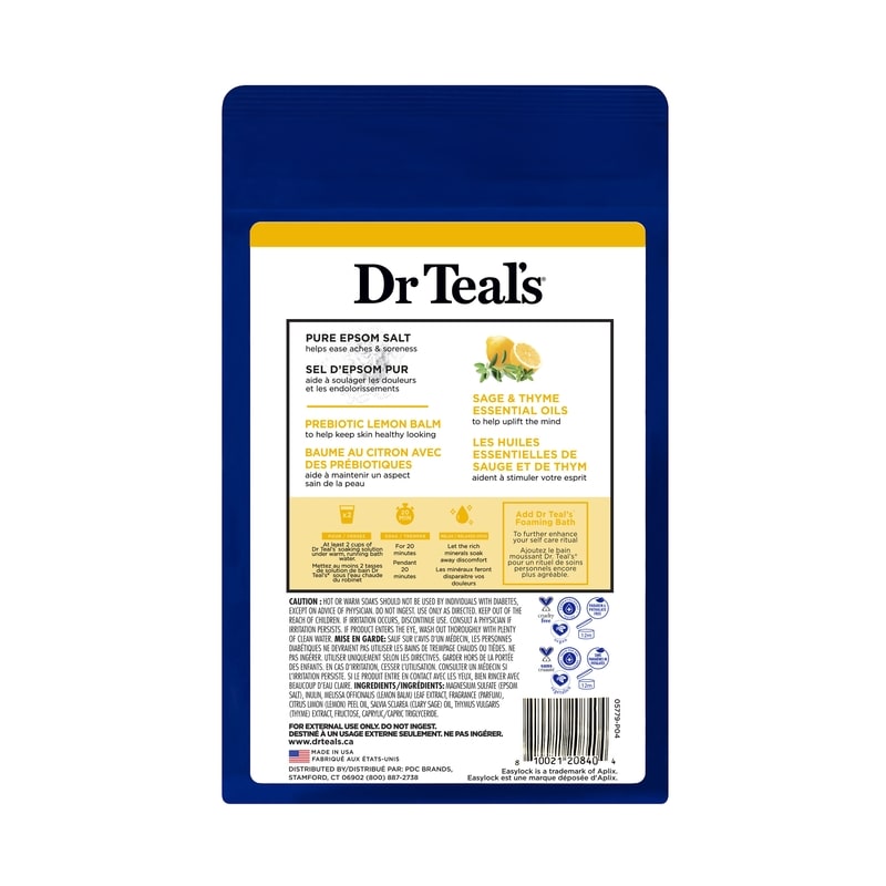 Salt Soak with Pure Epsom Salt, Prebiotic Lemon Balm