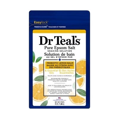 Dr. Teal’s Solution de bain au sel d'epsom pur, Baume au Citron avec des Prébiotiques 1 ea, 11,19 $/1ch