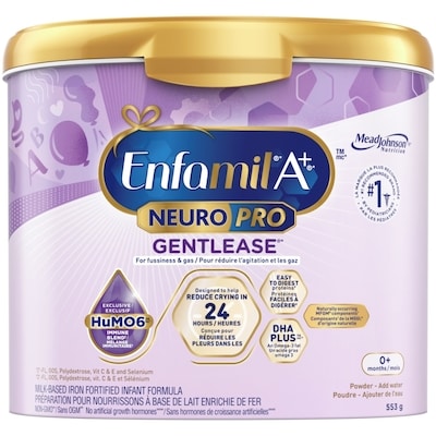 Enfamil Formule pour bébé A+ NeuroPro Gentlease en poudre 553 g, 9,94 $/100g 4,51 $/1lb