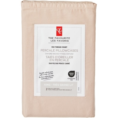 le Choix du Président Ensemble de taies d’oreiller 2 pièces en percale pour très grand lit 1 ea, 15,00 $/1ch