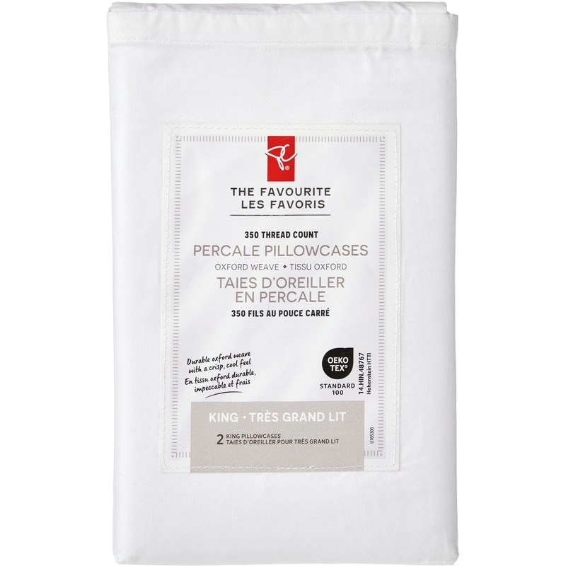 King Percale Pillowcases 2 Piece Set
