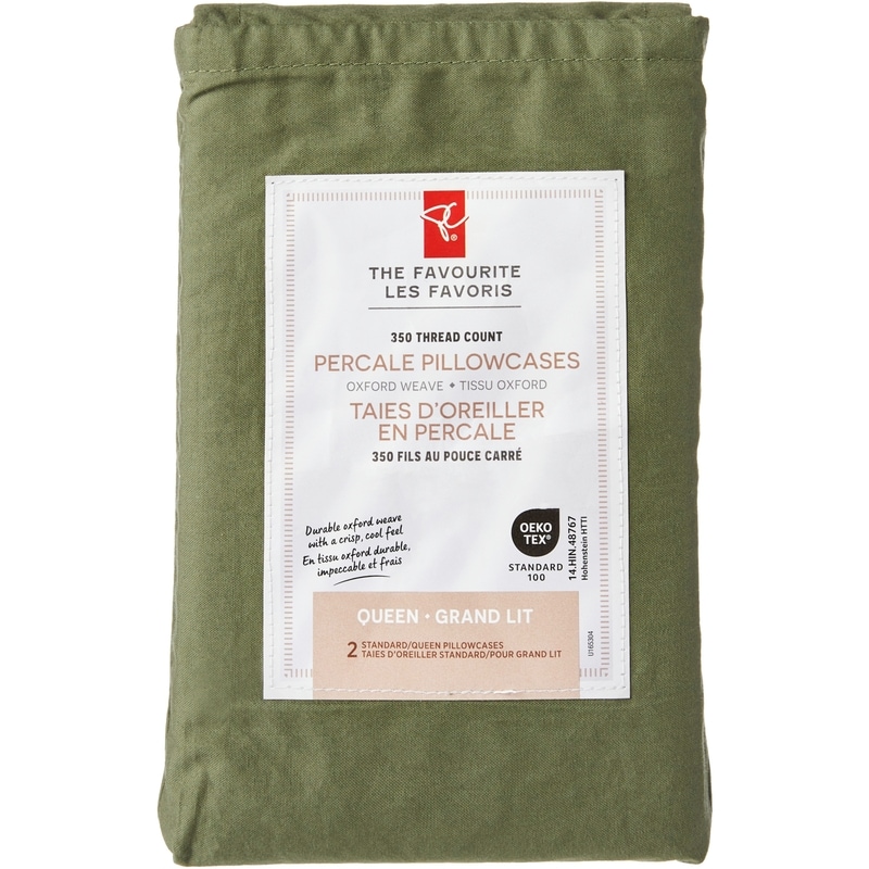 Queen Percale Pillowcases 2 Piece Set