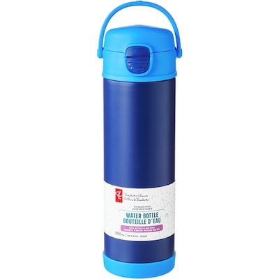 President's Choice Stainless Steel Push-Button Lid Water Bottle - Blue 1 ea, $20.00/1ea