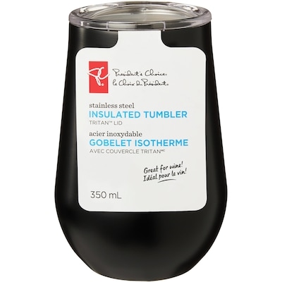 President's Choice Stainless Steel Insulated Tumbler - Black 1 ea, $9.00/1ea