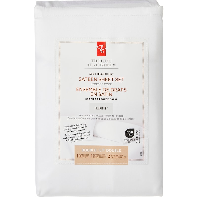 Double Sateen Hygrocotton® Sheet 4 Piece Set - White