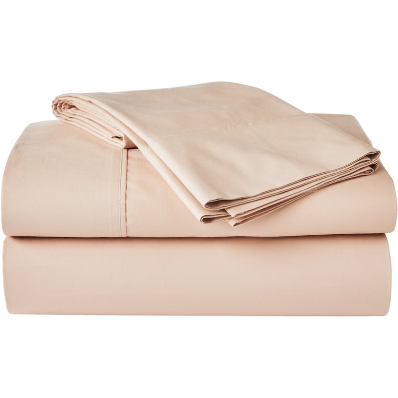 King Percale Cotton Sheet 4 Piece Set - Blush