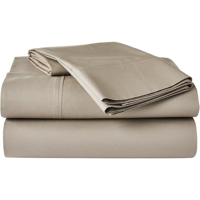 Queen Percale Cotton Sheet 4 Piece Set - Fog