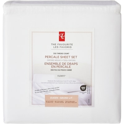 President's Choice Queen Percale Cotton Sheet 4 Piece Set 1 ea, $70.00/1ea