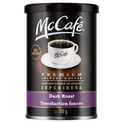 McCafe Premium Instant Coffee, Dark Roast 100 g, $11.99/100g